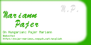 mariann pajer business card